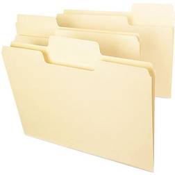 SuperTab File Folders, 1/3 Cut Top Tab, Letter, Manila, 100/Box