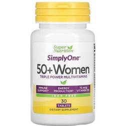 Super Nutrition, SimplyOne, Women’s 50 Triple Power Multivitamins, Iron Free, 30 Tablets