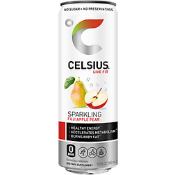 Celsius Essential Energy Drink 12 Fl Oz Sparkling Fuji Apple Pear (Pack of 4) 12