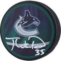 Fanatics Vancouver Canucks Thatcher Demko Autographed Reverse Retro Logo Hockey Puck