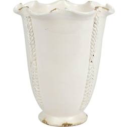 Vietri Rustic Garden Linen Tall Planter with Vines ∅10.5"