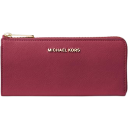 Michael Kors Jet Set Travel Large Saffiano Leather Quarter-Zip Wallet - Purple