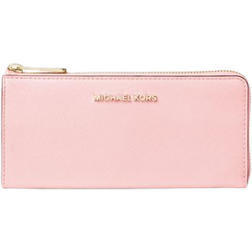 Michael Kors Jet Set Travel Large Saffiano Leather Quarter Zip Wallet - Powder Blush