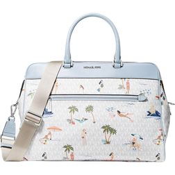 Michael Kors Large Jet Set Girls Logo Weekender Bag - White