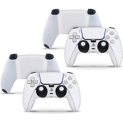 giZmoZ n gadgetZ PS5 2 x Controller Skins Full Wrap Vinyl Sticker - Carbon White