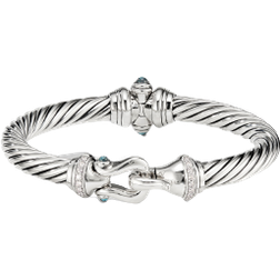 David Yurman Buckle Bracelet with Pavé - Silver/Diamond/Topaz