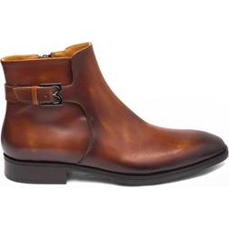 Bruno Magli Men's Angiolini Buckle Boots Cognac Leather