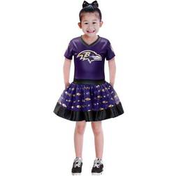 Jerry Leigh Girls Youth Baltimore Ravens Tutu Tailgate Game Day V-Neck Costume Purple