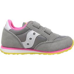 Saucony Kids Jazz Hook & Loop Sneaker - Grey/Pink