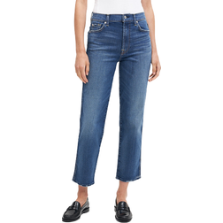 7 For All Mankind High Waist Cropped Straight Jeans