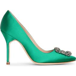 Manolo Blahnik Hangisi 105 Satin - Green