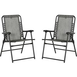 OutSunny 5 PCs Outdoor Rattan Lounge Conversation Set Grey Garden Dining Chair
