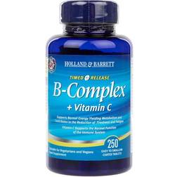 Holland & Barrett Vitamin B Complex plus Vitamin C Time Release 250 tabletter