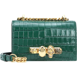 Alexander McQueen Jewelled mini croc-effect leather cross-body bag