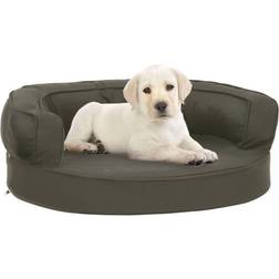 vidaXL Materasso Ergonomico Per Cani 60x42 cm Effetto Lino Grigio Scuro