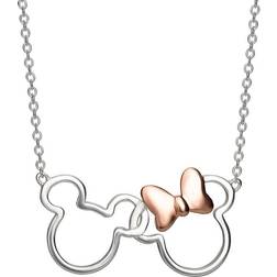 Disney Minnie Och Mickey Halsband - Silverfärgat/Roséguld