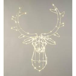 Festive Twinkling Reindeer Head White Christmas Lighting