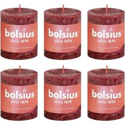 Bolsius Rustika blockljus 4-pack 80x68 mm sammetsröd Stearinljus