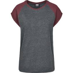 Urban Classics Ladies Ladies Contrast Raglan Tee charcoal/bottlegreen