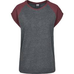 Urban Classics Urban Classics Ladies Ladies Contrast Raglan Tee charcoal/bottlegreen