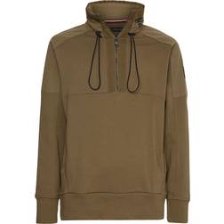 Tommy Hilfiger Logo Half Zip Sweatshirt Khaki