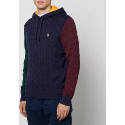 Polo Ralph Lauren Color-Blocked Cable-Knit Cotton Sweater - Navy Combo