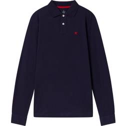 Hackett London Maglietta Slim Fit Logo Ls Polo Uomo - Blue