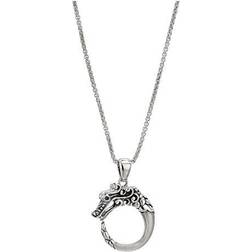 John Hardy Legends Naga Pendant Necklace - Silver/Black/Blue