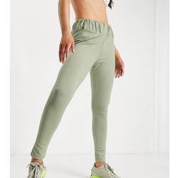 Missguided Kakigrønne leggings med dyb linning Del af sæt