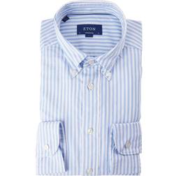 ETON Light Striped Royal Oxford Shirt Contemporary Fit Mand Langærmede Skjorter Stribet hos Magasin Lyseblå