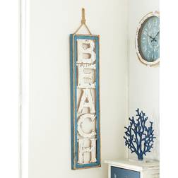 DecMode Indoor Beige Wood Coastal Sign