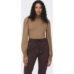 Only Langærmet Bluser Elva Smock Toasted Coconut