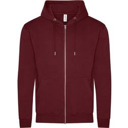 Awdis Mens Organic Full Zip Hoodie (Burgundy)