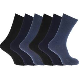 Universal Textiles Mens 100% Cotton Ribbed Classic Socks (Pack Of 6) (UK Shoe 6-11, EUR 39-45) (Brown/Beige/Olive)