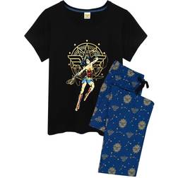 Wonder Woman Womens/Ladies Long Pyjama Set (Black/Blue)