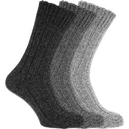 Mens Wool Blend Boot Socks (Pack Of 3) (UK Shoe 6-11, EUR 39-45) (Navy/Grey/Blue)