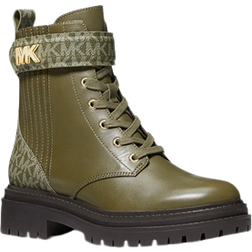 Michael Kors Stark Logo and Leather Combat Boot