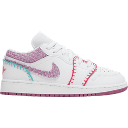 Nike Air Jordan 1 Low SE GS - White/Rush Pink/Washed Teal/Light Bordeaux