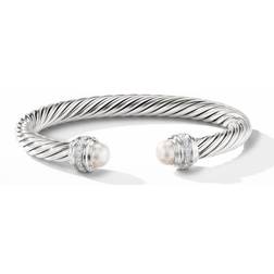 7mm Cable Bracelet with Diamonds & Pearls PEARL