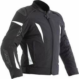 RST GT Chaqueta textil de motocicleta para damas, negro-blanco, tamaño para mujer Mujer