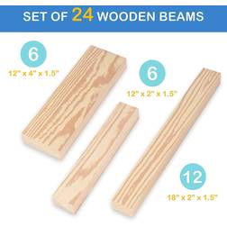 Play Learn Foam Wooden Beam Building Blocks