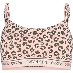 Calvin Klein Unlined Bralette Stephen Leopard Print Ropa - Rosa