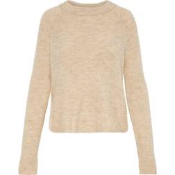 Pieces Maglione Girocollo in Fine Maglia Punto Schium - White Female