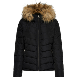 Onlnewellan Quilted Hood Jacke - Black