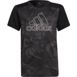 Adidas Boy's Designed To Move Graphic T-shirt - Black/White (GT1422)