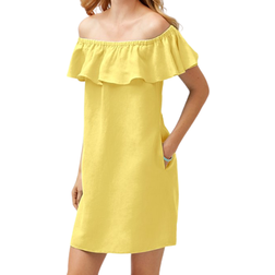 Tommy Bahama Linen-Blend Off-The-Shoulder Dress