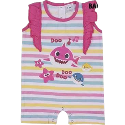 Baby's Baby Shark Short-Sleeved Romper Suit - Pink