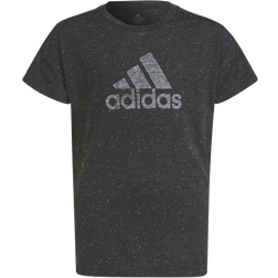 Adidas Girl's Future Icons Cotton Loose Badge Of Sport T-shirt - Black Melange/White (HM2646)