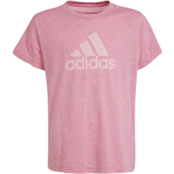 Adidas Girl's Future Icons Cotton Loose Badge Of Sport T-shirt - Bliss Pink/White (HM2648)