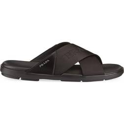 Prada Criss-cross logo slides - Black